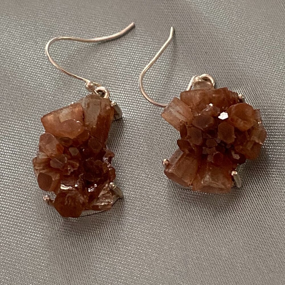 Argonite Crystal Earring set in Sterling Silver, 925.